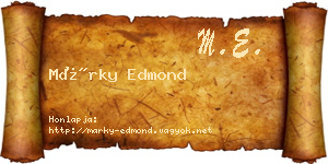 Márky Edmond névjegykártya